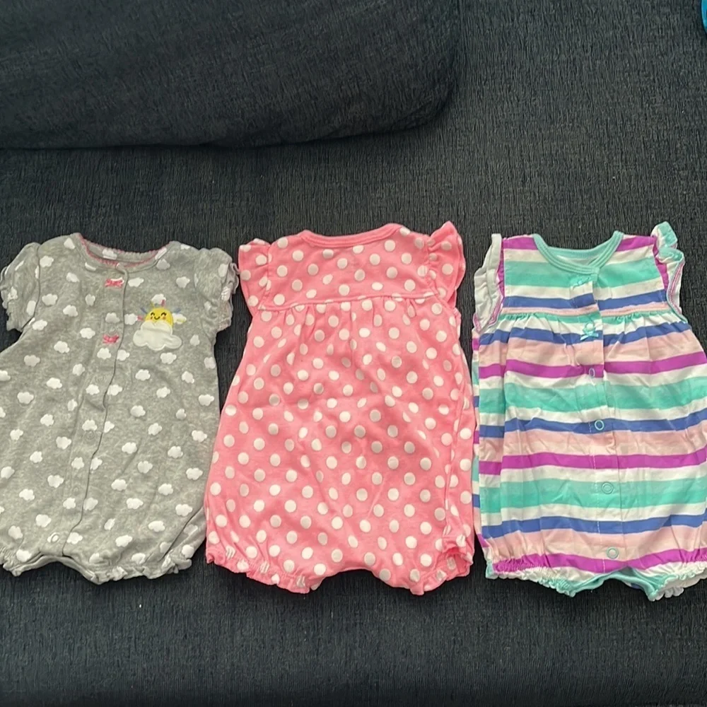 NWOT CARTERS bundle of 3 summer rompers